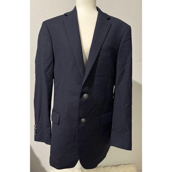 Hart Schaffner Marx HSM 1887 100% Wool blue blazer knight horse silver accent bu